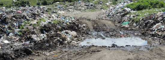 Telavi municipal landfill prior to renovation თელავის მუნიციპალური ნაგავსაყრელი რეაბილიტაციამდე